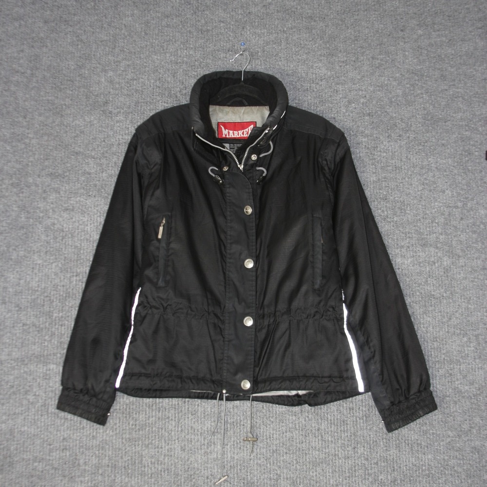 Vintage Marker Ski Jacket Womens 10 Black Reflective Gorpcore RN73344‎